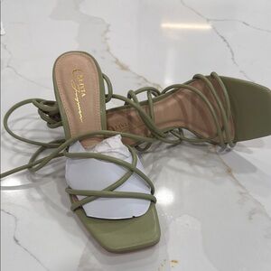 Green Strappy Heels